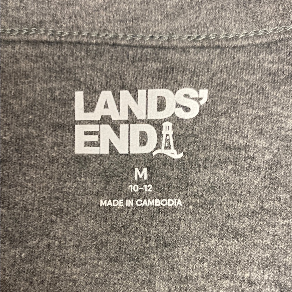 Lands’ End Oversized Tunic Long Sleeve Crewneck | Heather Gray Casual Top Size M - Picture 2 of 12